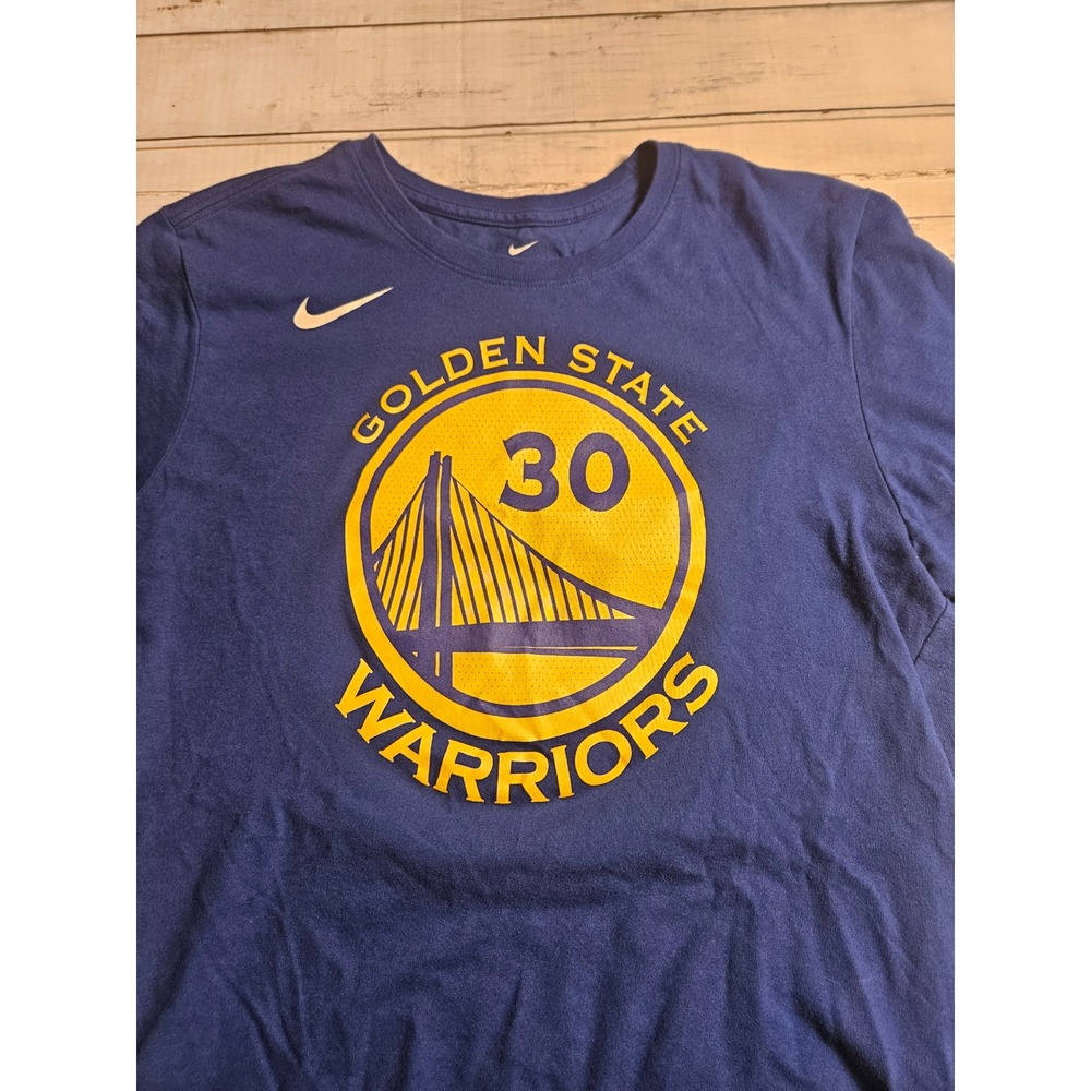Nike Golden State Warriors‎ Steph Curry 30 Dri-FIT Blue T-Shirt Mens Large NBA